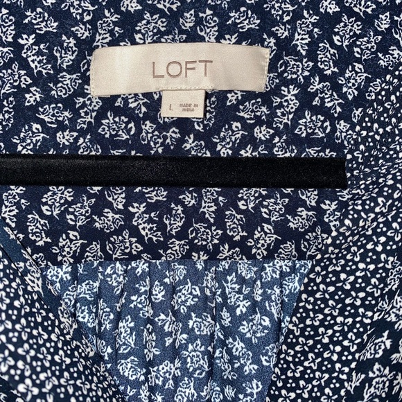 Loft Mixed Floral Split Neck Utility Blouse - Picture 4 of 5